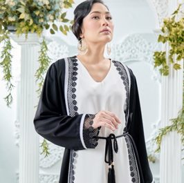 Abaya Dubai Black White